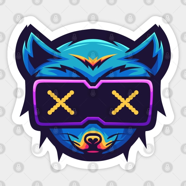 Fox futuristic illustration Sticker by Wudel Mbois